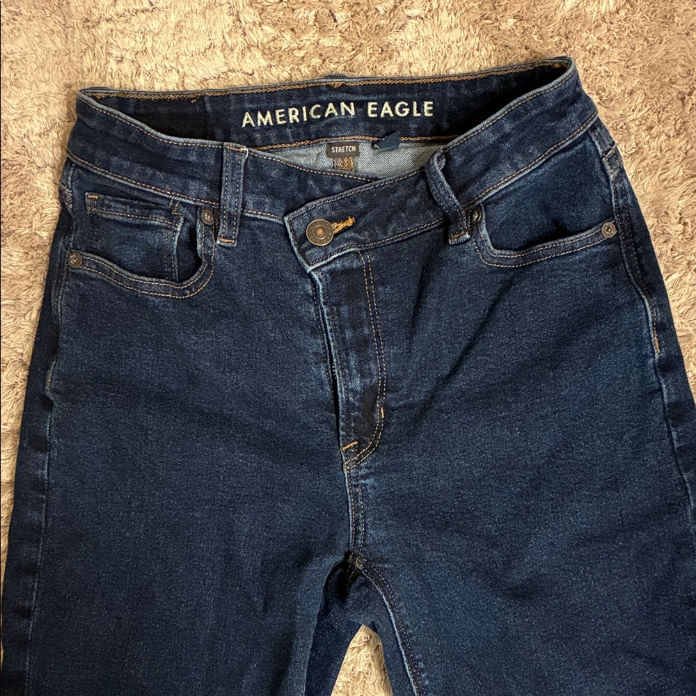 American Eagle Crossover Waist Stretch Mom Jeans